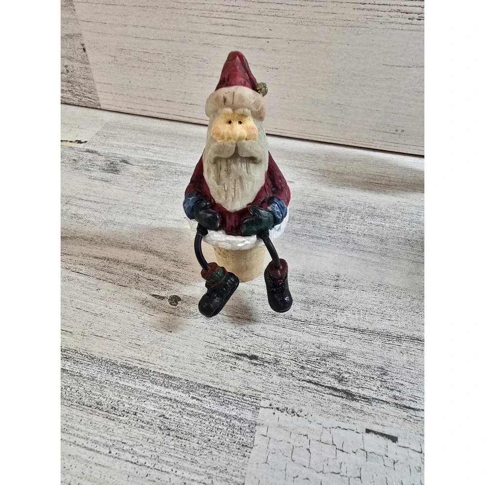Christmas Wine Bottle Stopper Set 5pc Snow Globe Santa Nativity Light Up Holiday